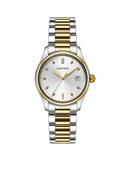 Cartier Two-Tone Silver & Gold Luxury Watch