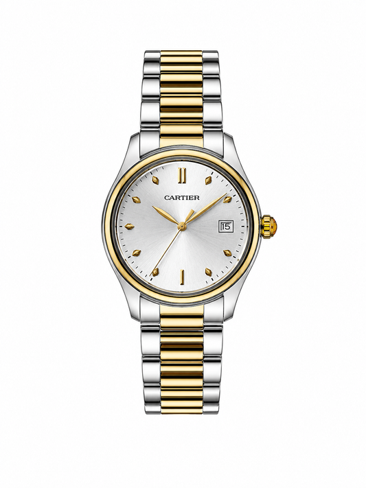 Cartier Two-Tone Silver & Gold Luxury Watch