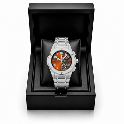 Hublot Classic Fusion Skeleton Orange Dial Stainless Steel Watch
