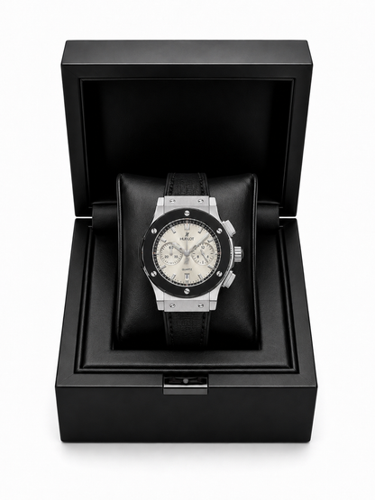Hublot Classic Fusion Silver Chronograph Watch