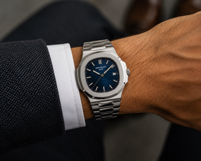 Patek Philippe Nautilus Blue Dial Stainless Steel Luxury Watch