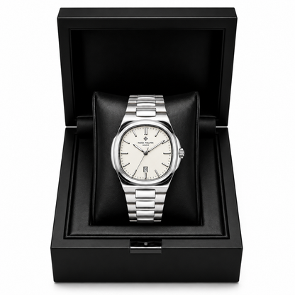 Patek Philippe Inspired Luxury Silver Stainless Steel Watch
