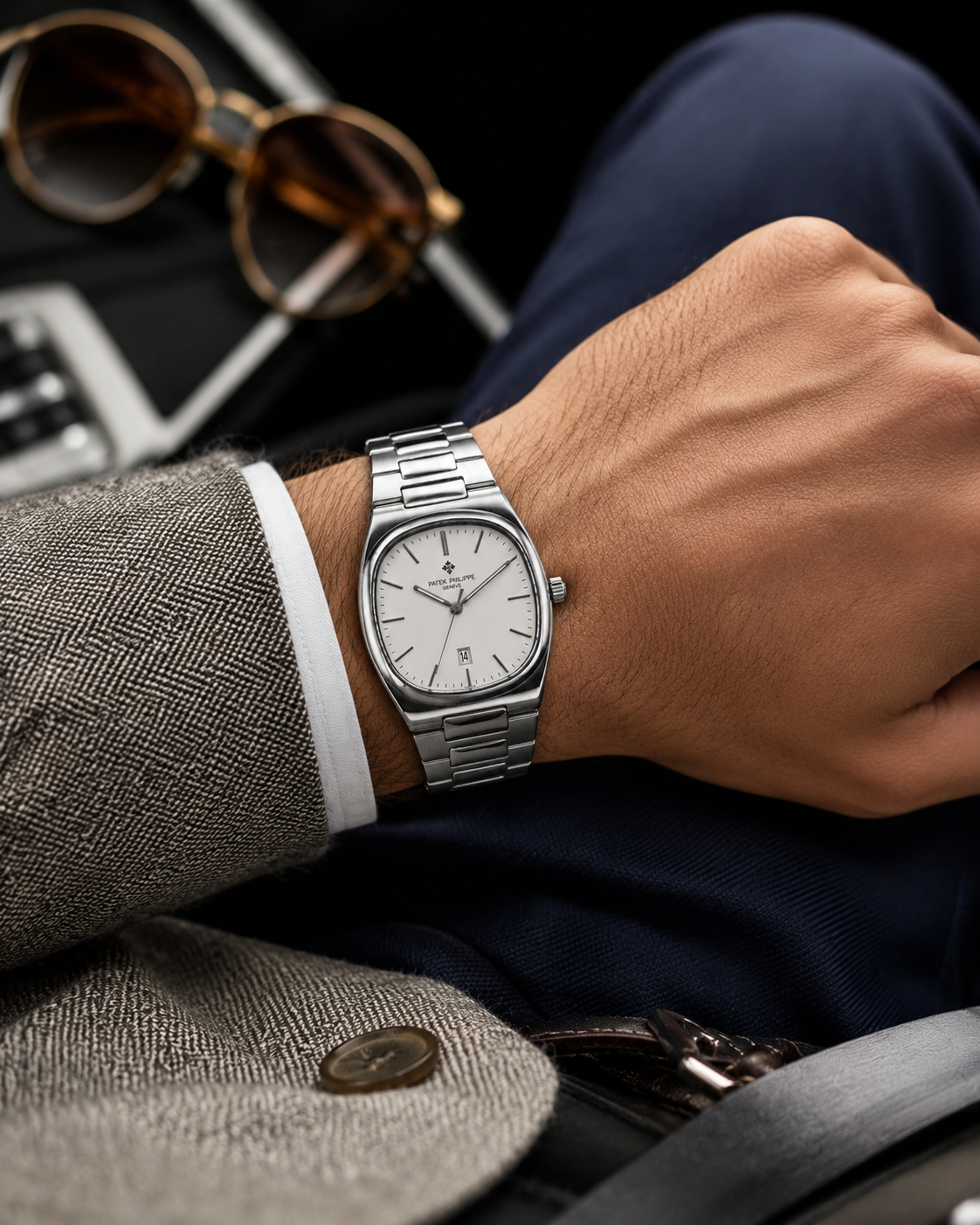 Patek Philippe Inspired Luxury Silver Stainless Steel Watch