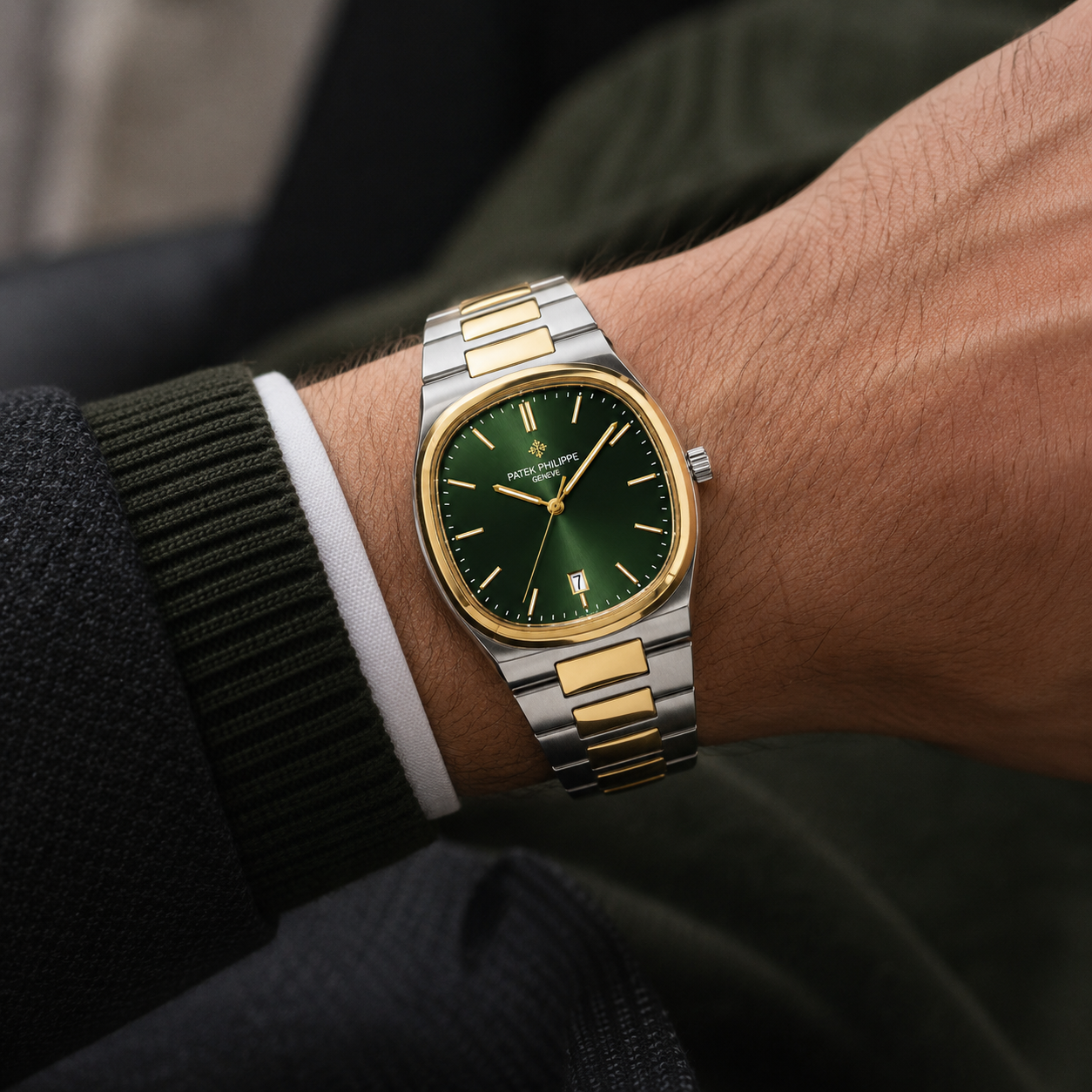 Luxury Green Dial Stainless Steel Watch – Elegant Wrist Styling
