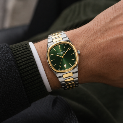 Luxury Green Dial Stainless Steel Watch – Elegant Wrist Styling