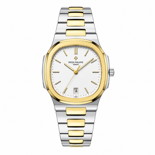 Patek Philippe Two-Tone Luxury Quartz Watch – White Dial Edition