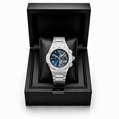 Hublot Classic Fusion Blue Skeleton Dial Stainless Steel Watch