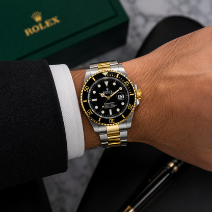 Rolex Submariner Two-Tone Black Dial Luxury Watch
