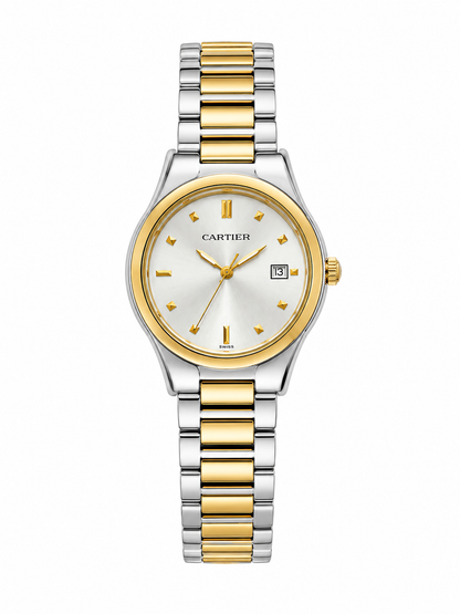 Luxury Two-Tone Stainless Steel Men’s Watch with Silver Dial