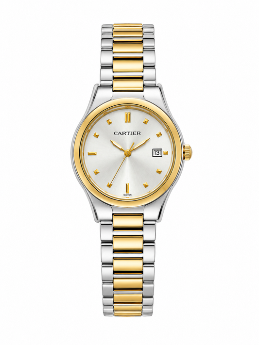 Luxury Two-Tone Stainless Steel Men’s Watch with Silver Dial