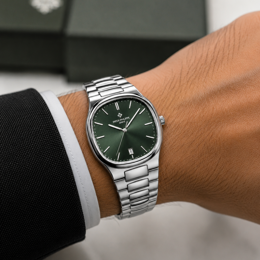 Patek Philippe Nautilus Green Dial Stainless Steel Luxury Watch