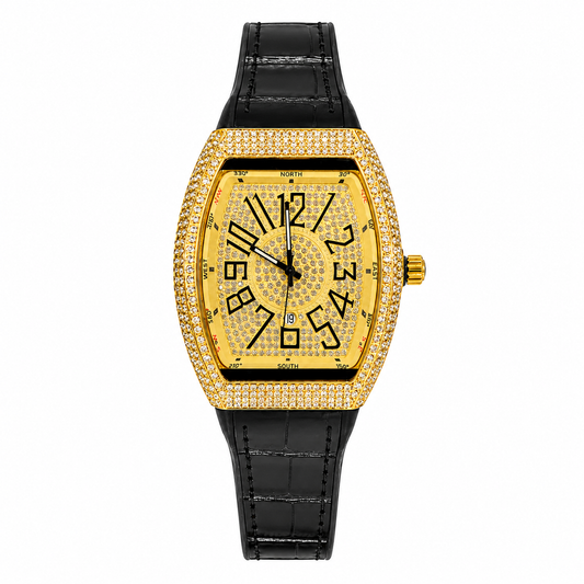 Franck Muller Vanguard Compass Display Gold Dial Premium Date Watch