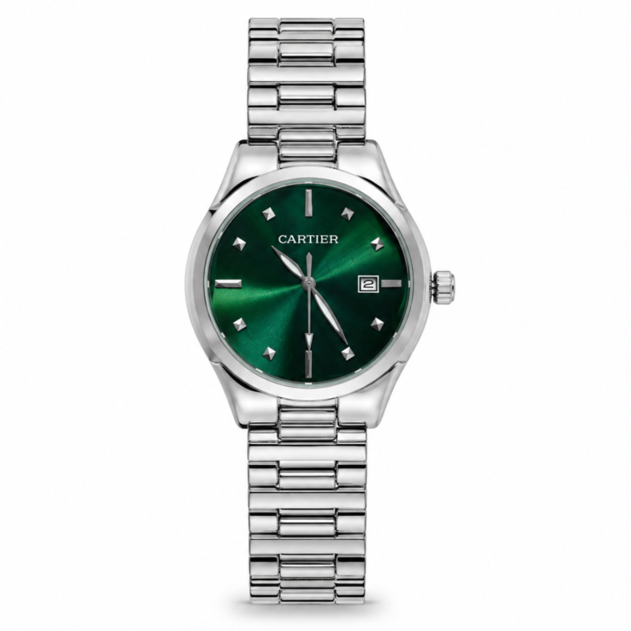 Cartier Royal Emerald Green Dial Date Luxury Watch