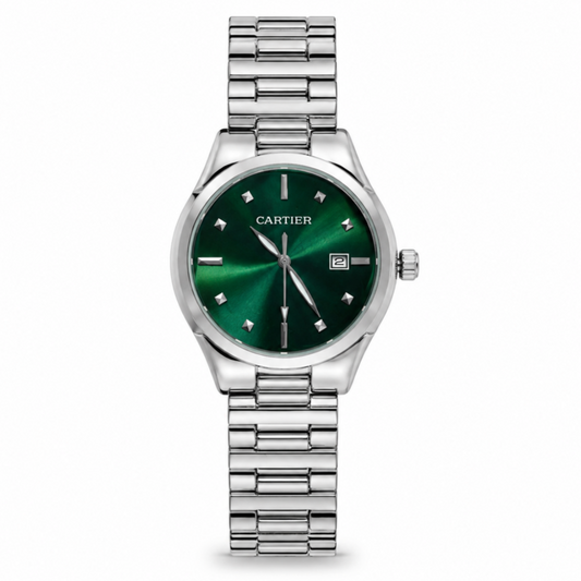 Cartier Royal Emerald Green Dial Date Luxury Watch