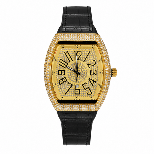Franck Muller Vanguard Compass Display Gold Dial Premium Date Watch