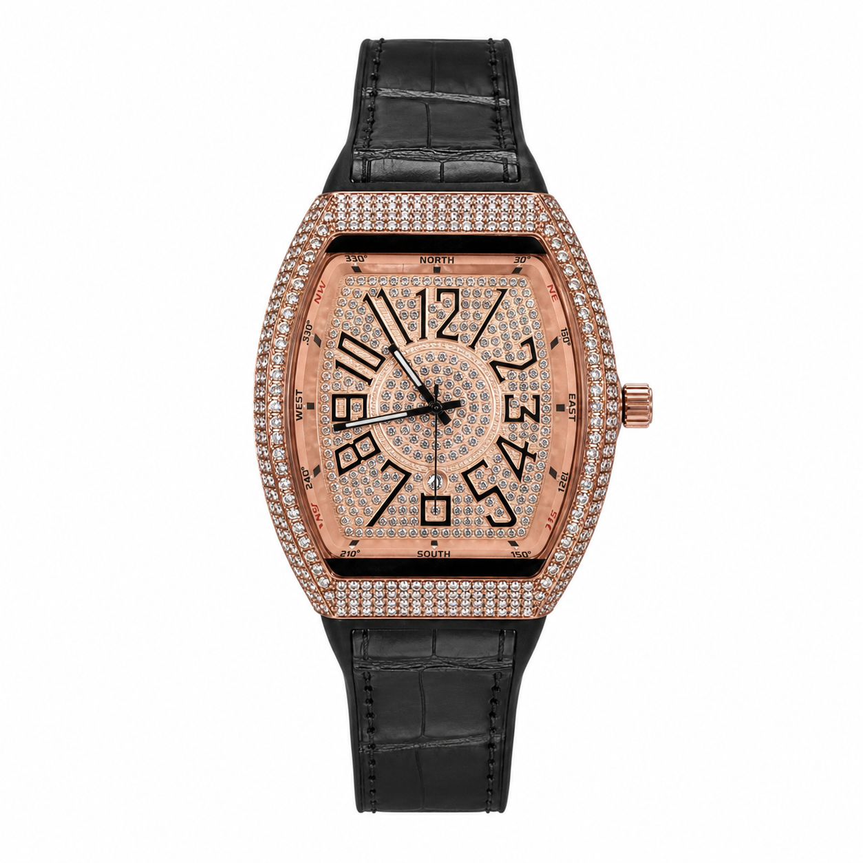 Franck Muller Vanguard Compass Display Rose Gold Dial Premium Date Watch