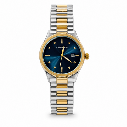 Cartier Royal Blue Dial Two-Tone Date Luxury Watch