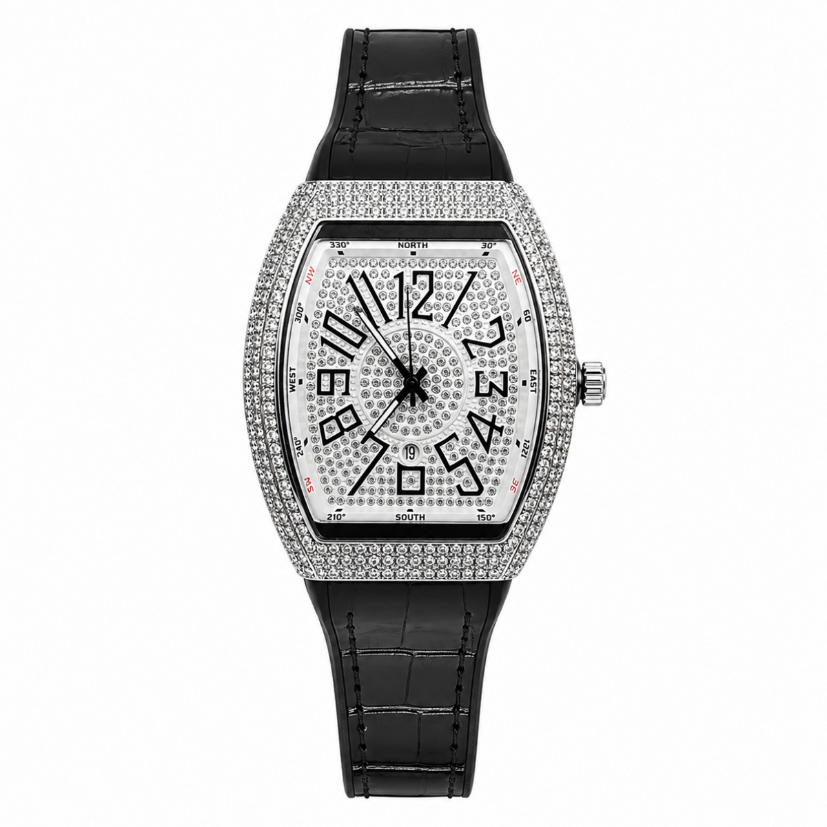 Franck Muller Vanguard Compass Display Silver Dial Premium Date Watch